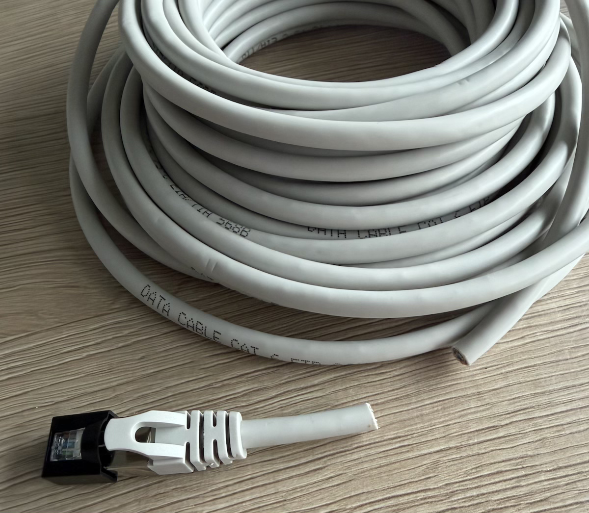 Sacrificing an Ethernet cable to use one of its four twisted
pairs