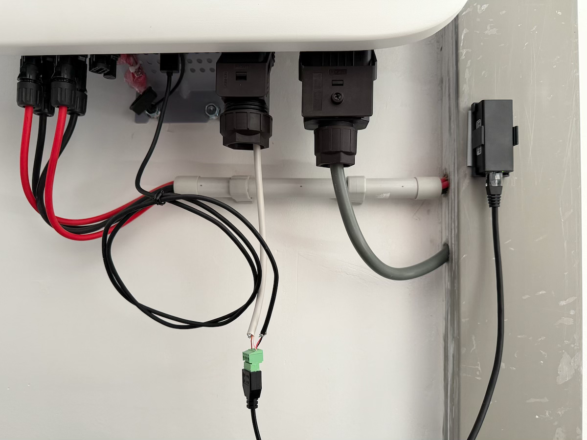 Fully completed setup, attached to the inverter