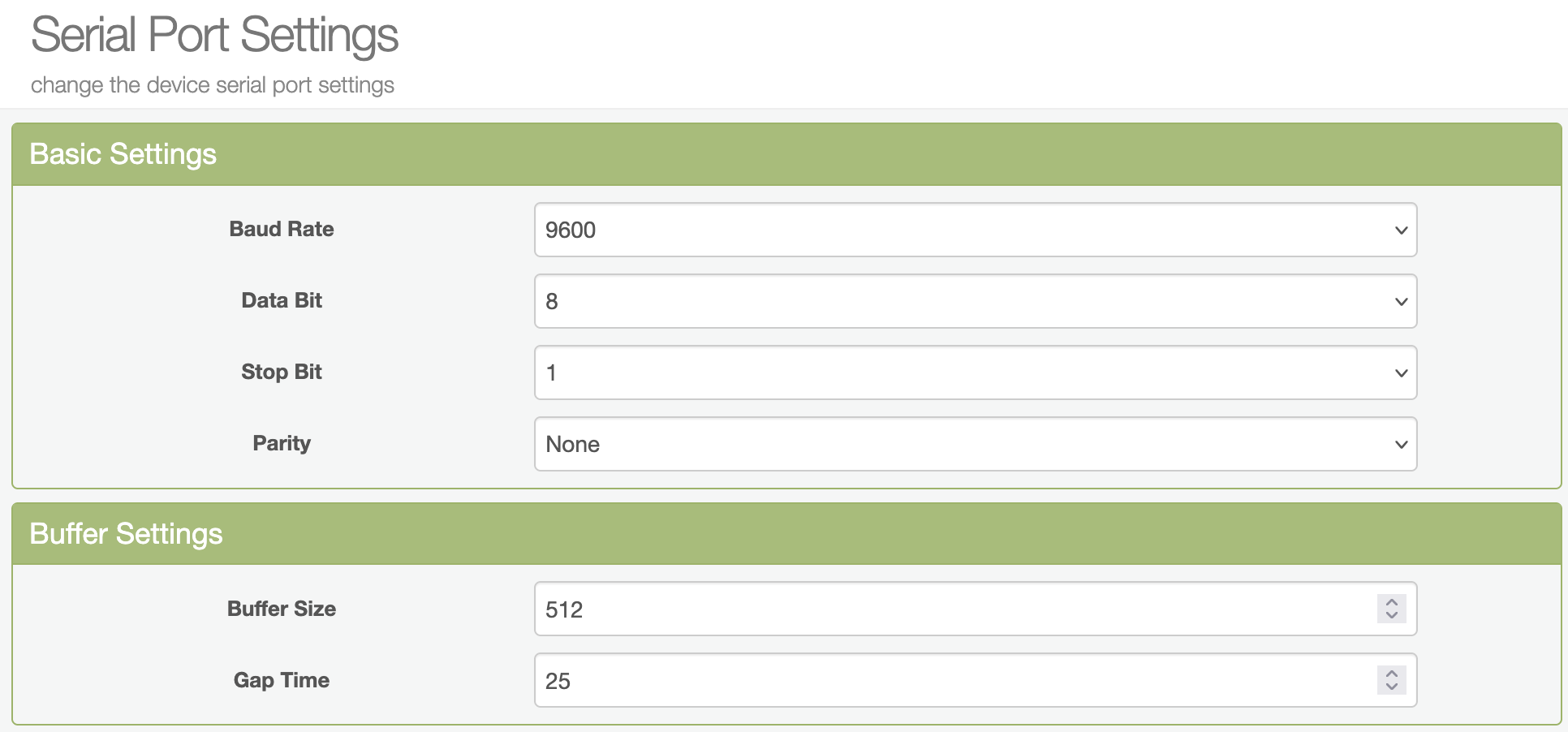 The gap time is reduced to 25 ms in the EW11 settings